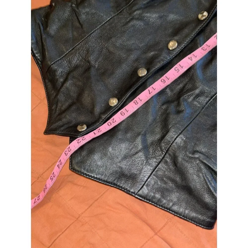 Vintage Wilsons Leather Black Vest  Size Medium M